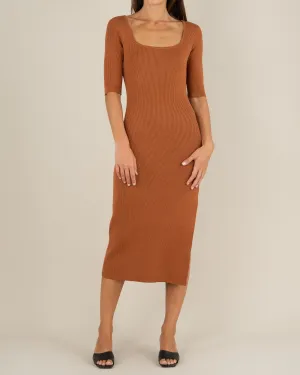 Natalia Knit Midi Dress - Biscotti