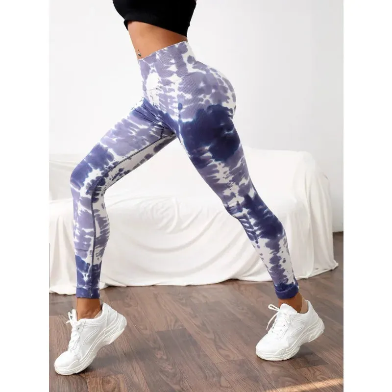 Tie-Dye High-Waist Slim Fashion Cycling Legging